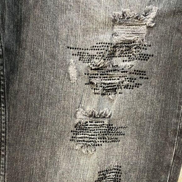Ted Baker London Distressed Unisex Black Jeans - Picture 2 of 7